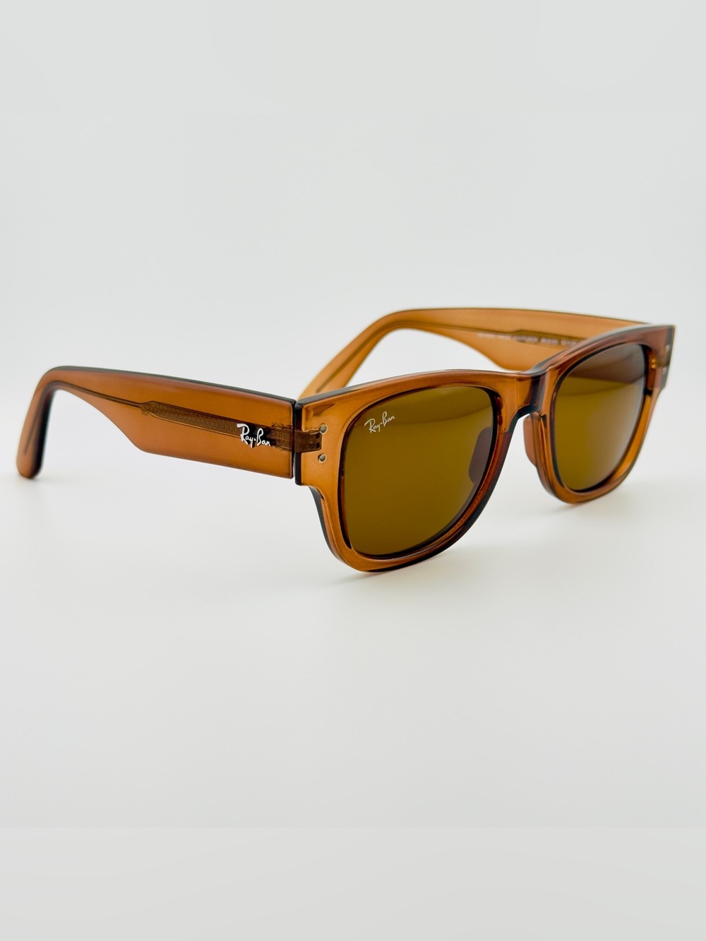 Ray-Ban Mega Wayfarer Sunglasses RB0840 Transparent Brown Frame with Brown Lens - Picture 6 of 15